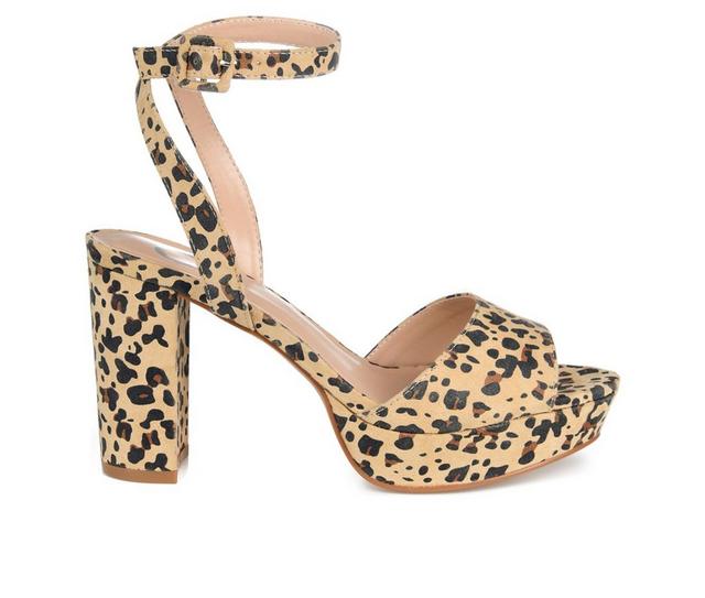Women's Journee Collection Nairri Platform Heels in Leopard color