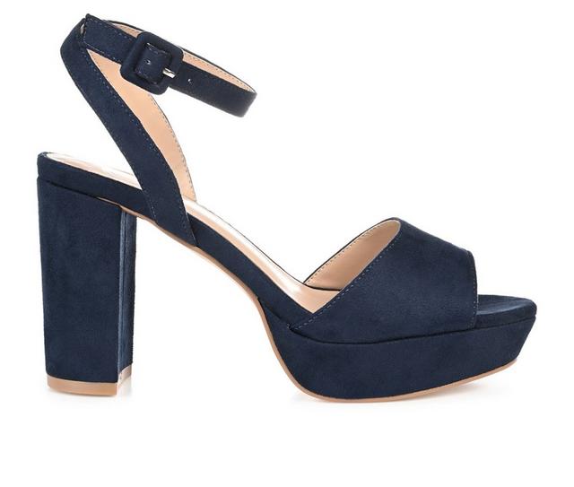 Women's Journee Collection Nairri Platform Heels in Blue color