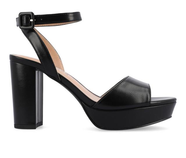 Women's Journee Collection Nairri Platform Heels in Black PU color