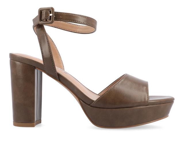 Women's Journee Collection Nairri Platform Heels in Brown color