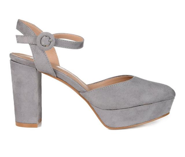 Women's Journee Collection Roslynn Platform Heels in Grey color