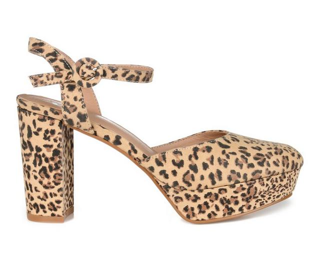 Women's Journee Collection Roslynn Platform Heels in Leopard color