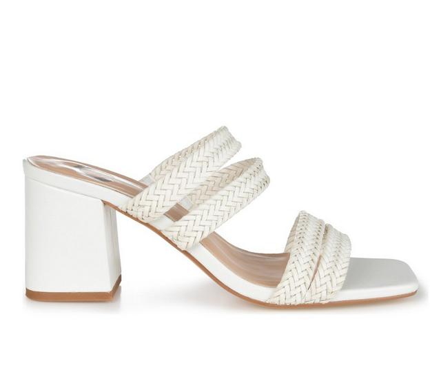 Women's Journee Collection Natia Slip-On Heels in White color