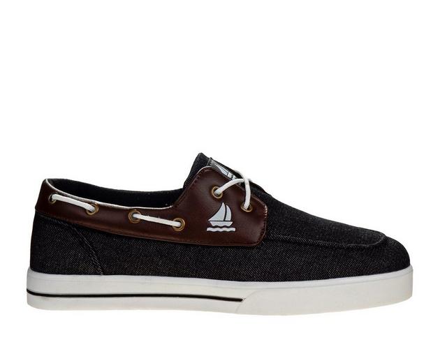 Men's Sail Yacht Boat Shoes in Black/Brown color