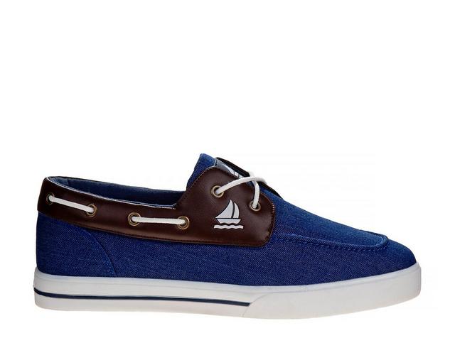 Men's Sail Yacht Boat Shoes in Navy/Brown color