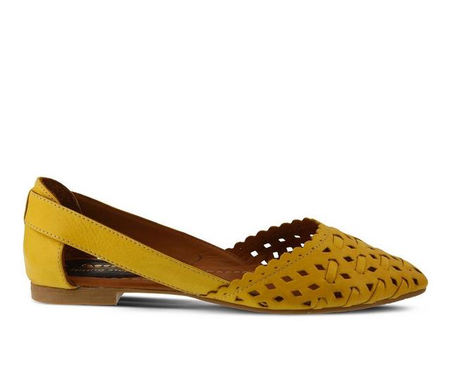 Women's SPRING STEP Delorse Flats in Yellow color