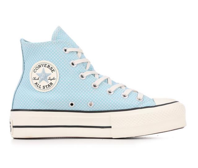 Women's Converse Chuck Taylor Seasonal Lift Hi Sustainable Platform Sneakers in Blue/White color