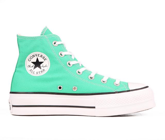 Women's Converse Chuck Taylor Seasonal Lift Hi Sustainable Platform Sneakers in Apex Green color