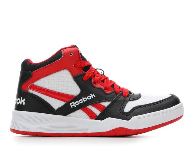 Boys' Reebok Little Kid & Big Kid BB4500 Court Basketball Sneakers in Wht/Blk/Red color