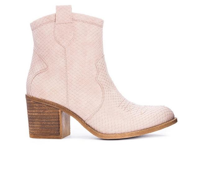 Women's Dirty Laundry Unite Western Booties in Blush Snake color
