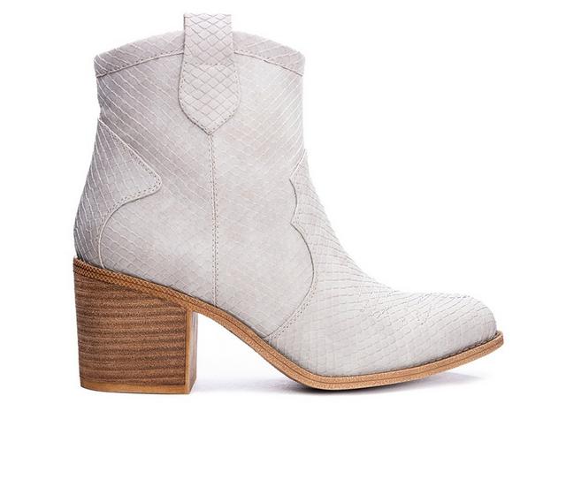 Women's Dirty Laundry Unite Western Booties in Grey Snake color
