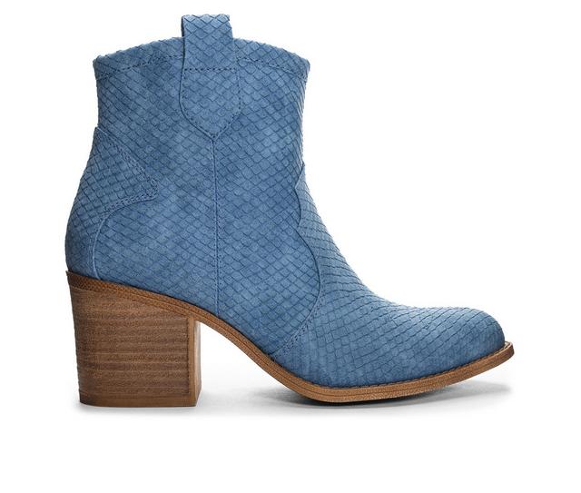 Women's Dirty Laundry Unite Western Booties in Indigo Blue color