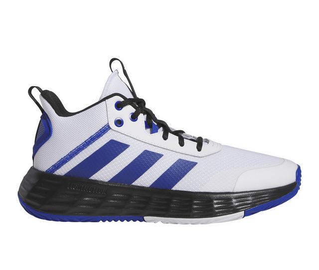 Men's Adidas Own The Game 2.0 Basketball Shoes in White/Royal/Blk color