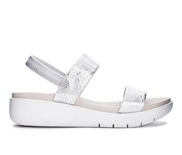 Women's CL By Laundry Catching Wedge Sandals in Silver color