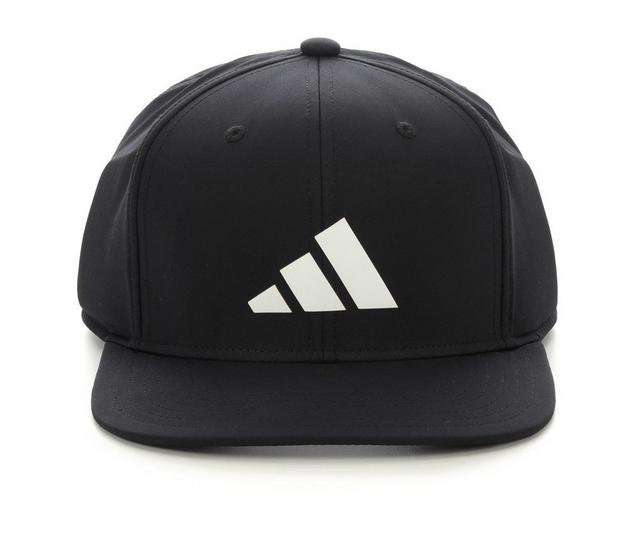 Adidas 3-Bar Flat Bill Snapback Cap in Black/White color