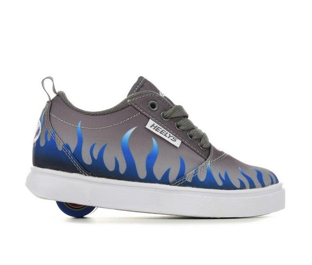 Boys' Heelys Little Kid & Big Kid Pro 20 Print Wheeled Sneakers in Grey/Blue/Flame color