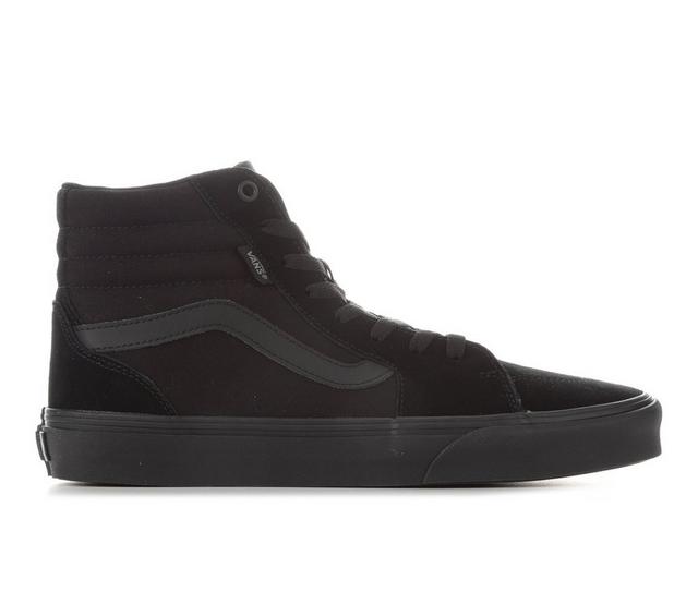Men's Vans Filmore High-Top Skate Shoes in Black/Black color