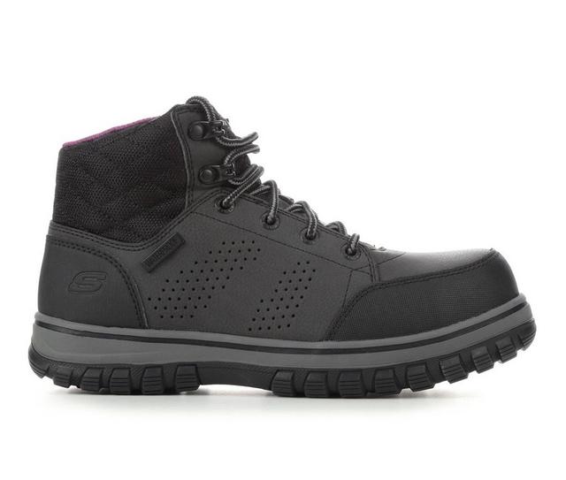 Women's Skechers Work McColl 108004 Work Boots in Black/Pink color