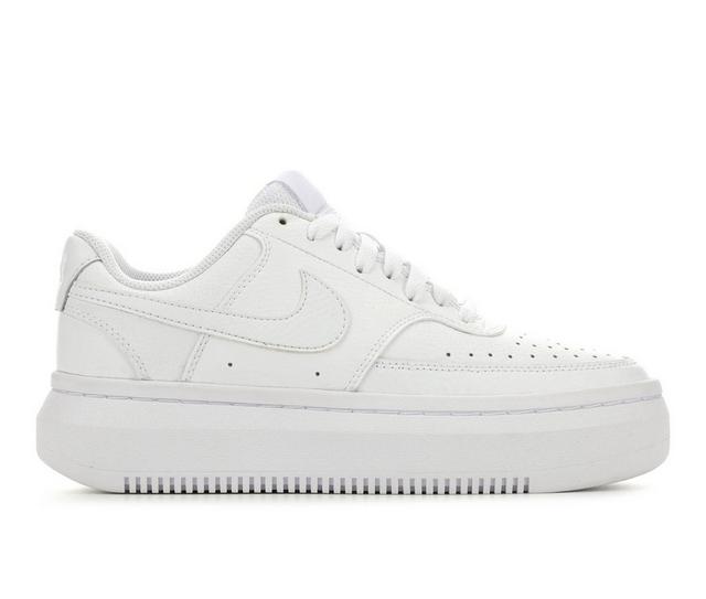 Women's Nike Court Vision Alta Leather Platform Sneakers in White Mono color