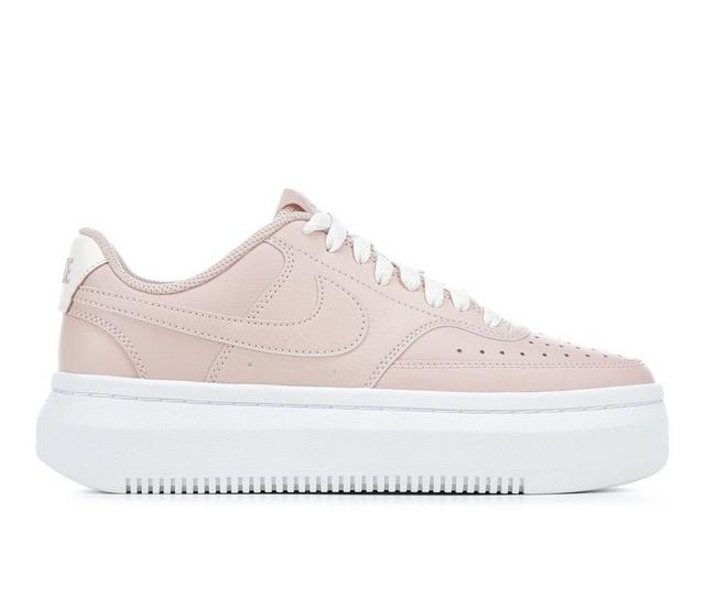Women's Nike Court Vision Alta Leather Platform Sneakers in Pink/Wht color