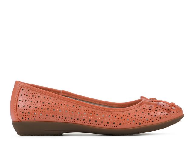 Women's Cliffs by White Mountain Cheryl Flats in Tangerine color