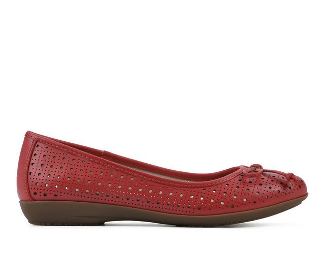Women's Cliffs by White Mountain Cheryl Flats in Red color