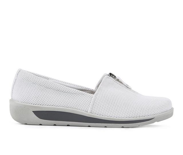 Women's Cliffs by White Mountain Claudie Slip-On Shoes in White Mesh color