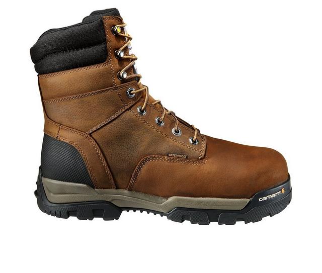 Men's Carhartt CME8047 Waterproof Soft Toe Work Boots in Bison color