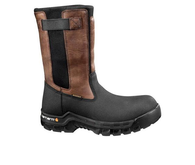 Men's Carhartt CMF1391 Flex Composite Toe Pull-On Work Boots in Brown color