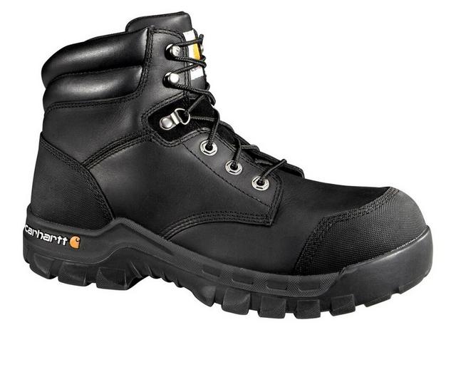 Men's Carhartt CMF6371 Waterproof Comp Toe Work Boots in Black color