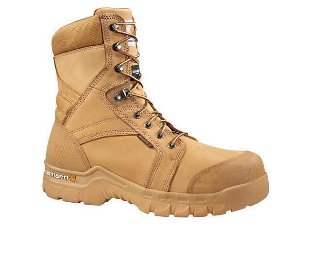 Men's Carhartt CMF8058 Rugged Flex 8" Soft-Toe Work Boots in Wheat/Nubuck color