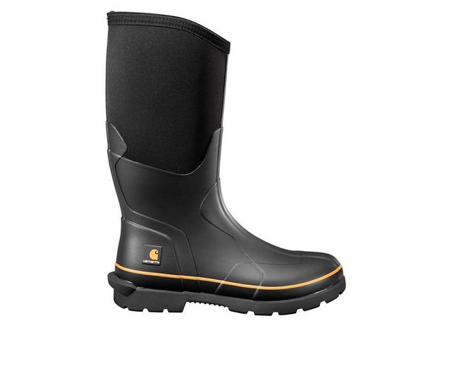 Men's Carhartt CMV1151 Soft Toe Rubber Work Boots in Black color