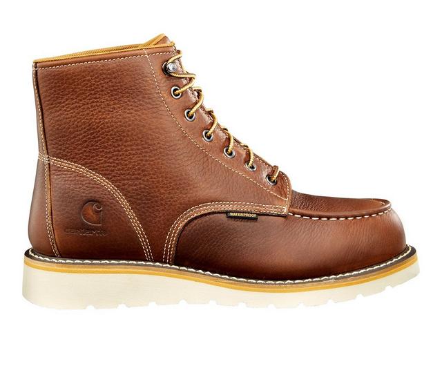 Men's Carhartt CMW6175 Wedge 6" Waterproof Soft Toe Work Boots in Soft Tan color