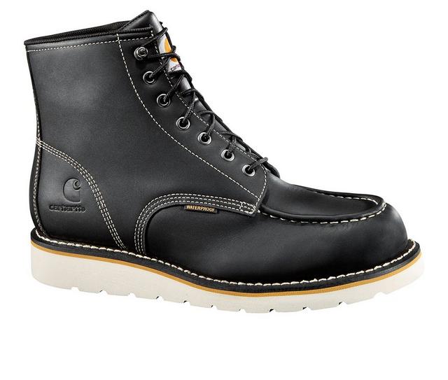 Men's Carhartt CMW6191 Wedge 6" Waterproof Soft Toe Work Boots in Black color