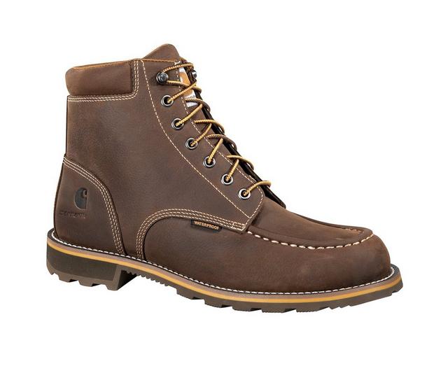 Men's Carhartt CMW6197 Waterproof Work Boots in Dark Bison color