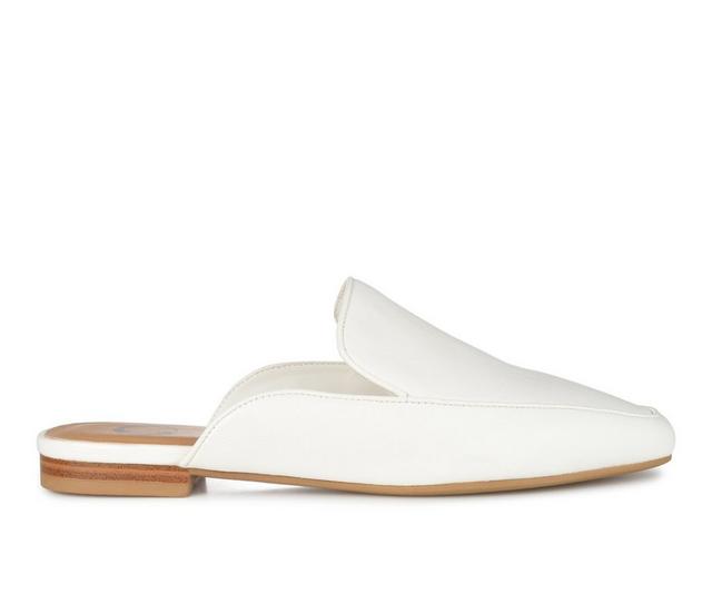 Women's Journee Collection Akza Mules in White color