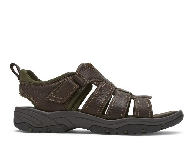 Men's Rockport Rocklake Fisherman Outdoor Sandals in Brown/Brown color