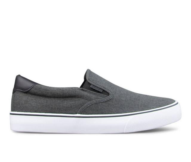 Men's Lugz Clipper Linen Slip-On Skate Shoes in Blk/Wht/Gum color