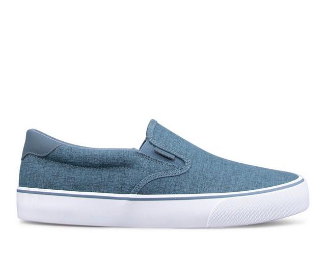 Men's Lugz Clipper Linen Slip-On Skate Shoes in Navy/Wht/Gum color