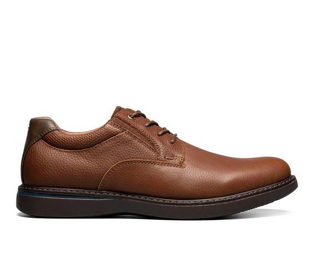 Men's Nunn Bush Bayridge Plain Toe Oxfords in Brown color