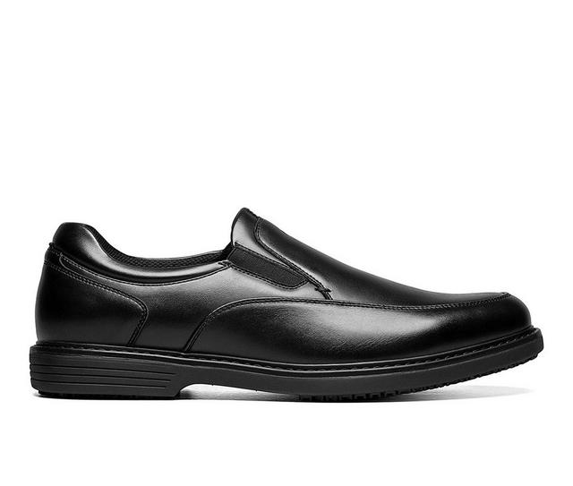Men's Nunn Bush Wade Moc Toe Slip-Resistant Work Loafers in Black color