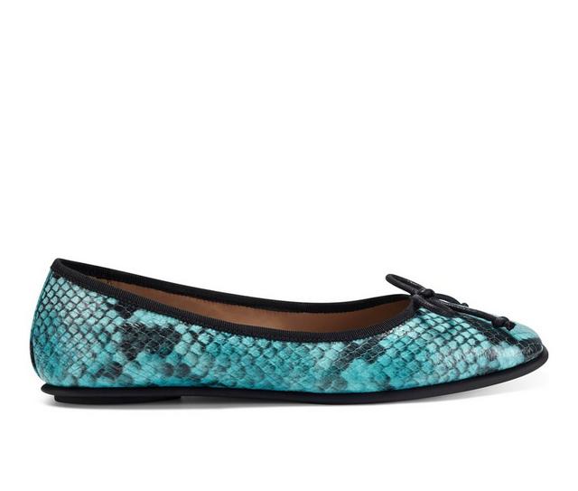 Women's Aerosoles Catalina Flats in Blue Snake color