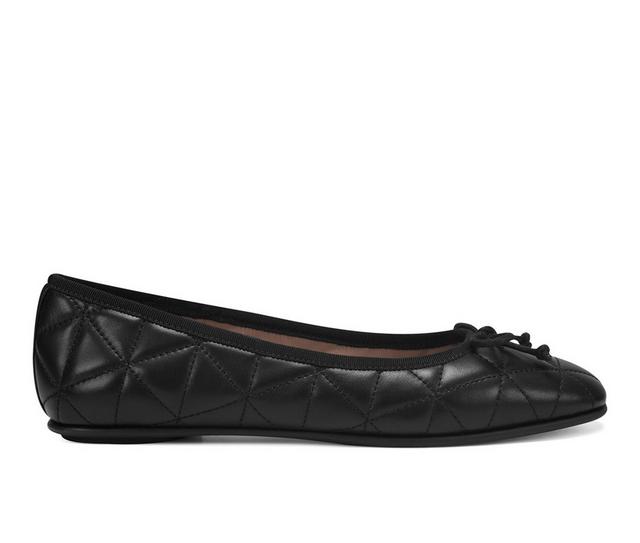 Women's Aerosoles Catalina Flats in Black Quilted color