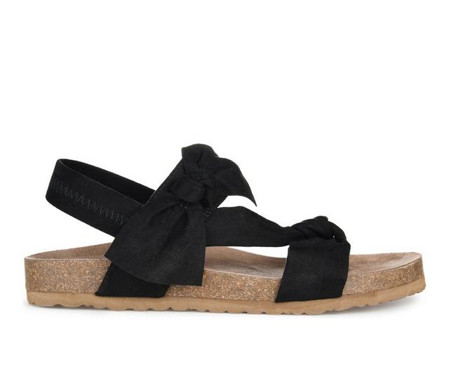 Women's Journee Collection Xanndra Footbed Sandals in Black color