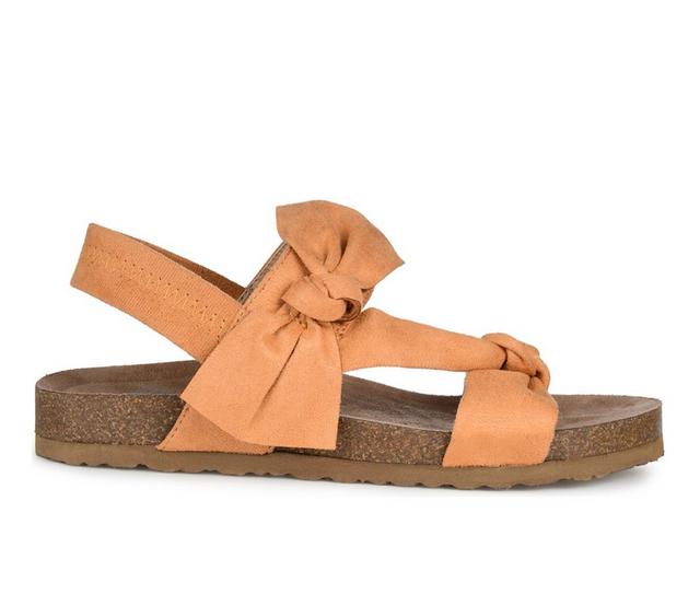 Women's Journee Collection Xanndra Footbed Sandals in Tan color