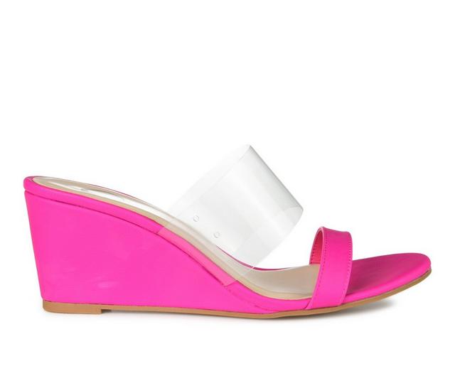 Women's Journee Collection Angelina Dress Wedges in Magenta color