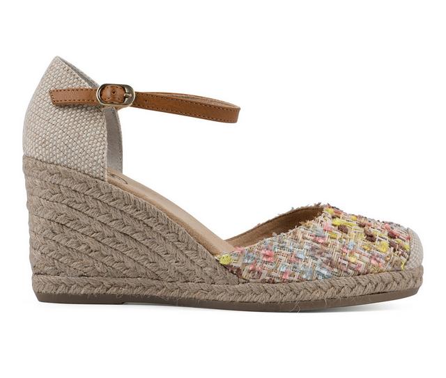 Women's White Mountain Mamba Espadrille Wedges in Natural/Multi color