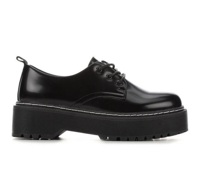 Women's Jellypop Ominous Platform Oxfords in Black Smooth color