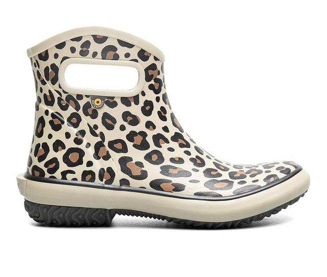 Women's Bogs Footwear Patch Ankle Rain Boots in Taupe Multi color