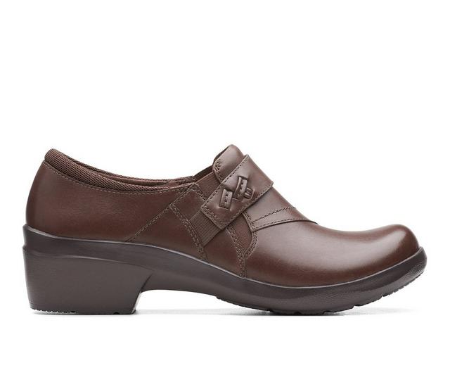 Women's Clarks Angie Pearl Booties in Dark Brown color